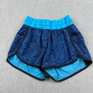 Lululemon Tracker III Shorts Womens 4 Blue Samba Snake Running Training Athletic